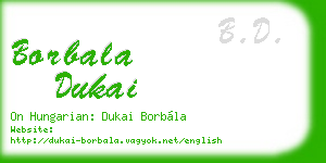 borbala dukai business card